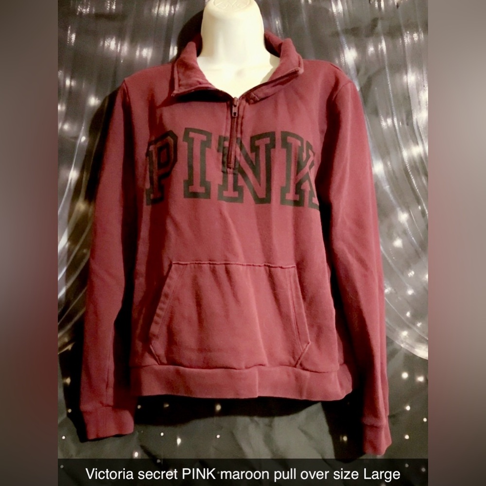 Victoria secret PINK maroon Quarter-Zip Pullover
